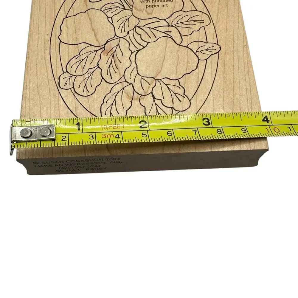 VTG Large Rubber Stamp Pansy Floral 4 X 4.5 in Punch Paper Crafts Scrapbooking